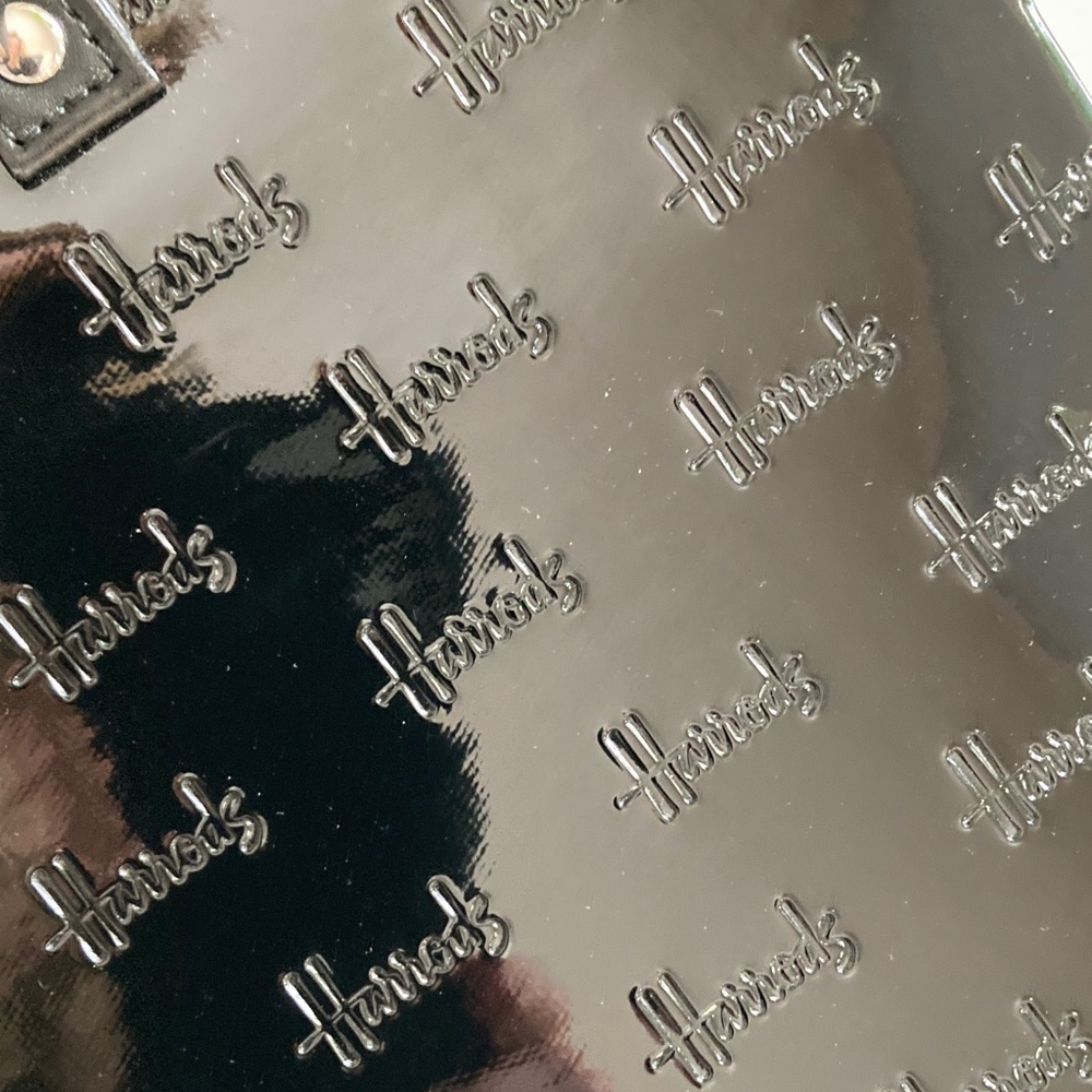 Harrods of London Shiny Patent Black Logo Tote - Picture 5 of 9